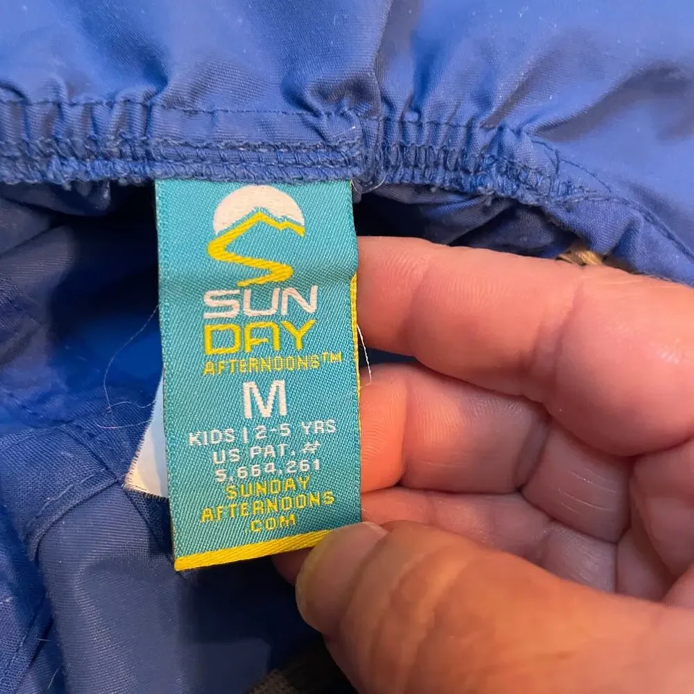 Sunday Afternoons Kids Play Hat Medium 2-5 Yrs Blue Sun Protection Neck Flap